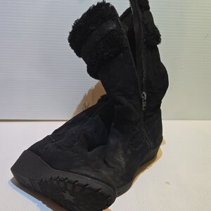 Black Girl's Mid-Calf Faux Fur Winter Boots